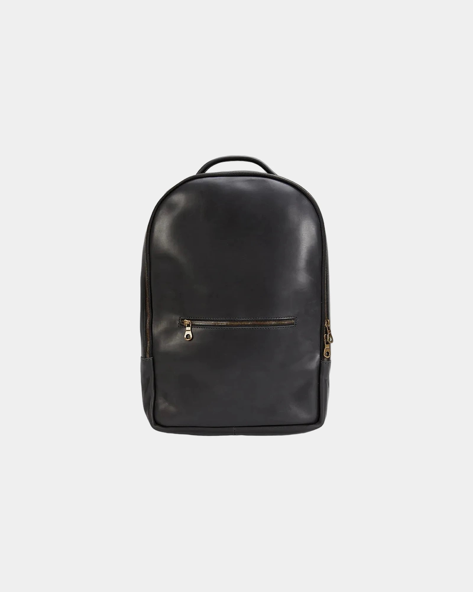 Custom full-grain leather laptop backpack 15" - Black